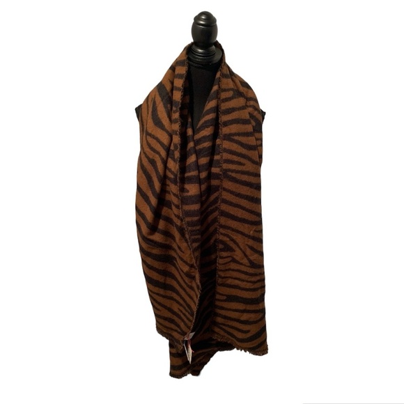 Open Edit Zebra Print Scarf Brown & Black NWT - Picture 1 of 4